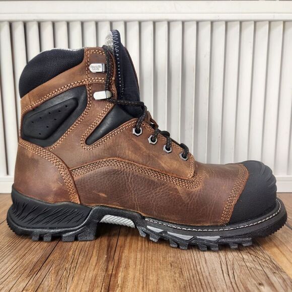 Georgia Boot GB00284 6" Rumbler Mens 9 Wide Brown Waterproof Comp Toe Work Boots - Picture 6 of 13